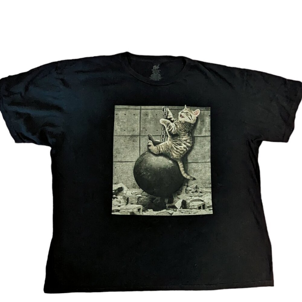 Cat Kitty Wrecking Ball Miley‎ Cyrus Funny Novelty Tee Shirt Unisex 2X